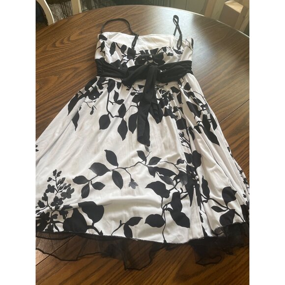 Speechless black white spaghetti strap party prom special occasion dress size L - Picture 2 of 5